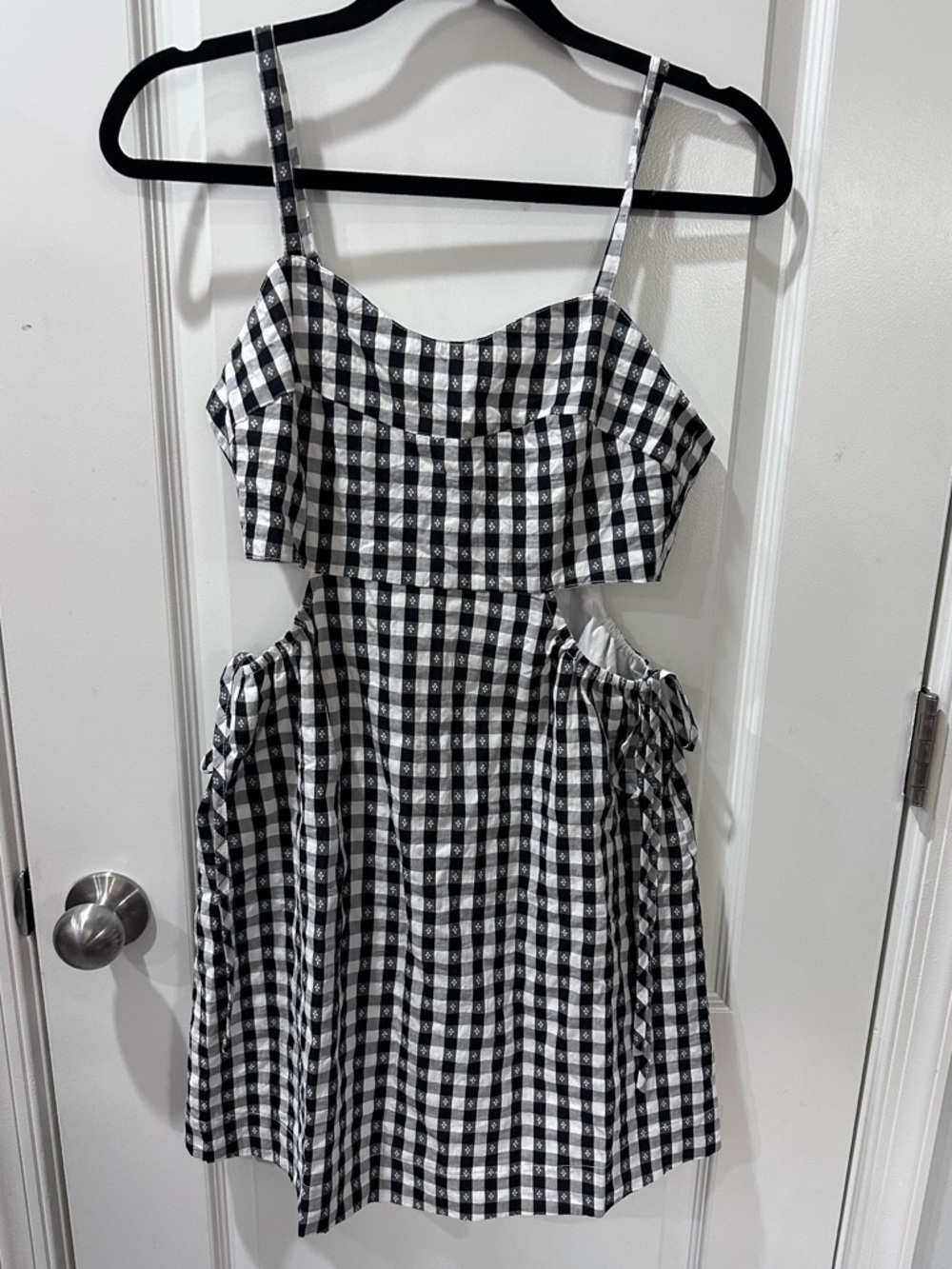 Hem & Thread Checkered Cutout Dress - Size Small